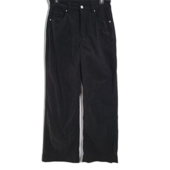 Women High Rise Waist Wide Leg Black Corduroy Jeans Medium or US 6 - Picture 1 of 7